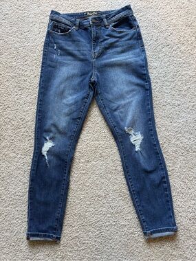 Indigo Rein Skinny Distressed Jeans - Dark Blue